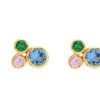 KRIS NATIONS–womens yin and yang white enamel stud earrings in gold-E820-G 4