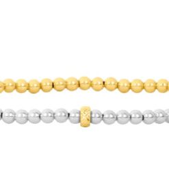 KAREN LAZAR DESIGN-bracelet-womens 3mm yellow gold filled bracelet with 3mm sterling silver and 14k  gold rondelle – 6.75in-3Y3SR675