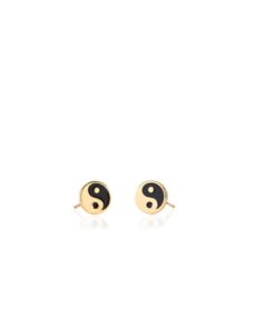 KRIS NATIONS–womens yin and yang enamel stud earrings-E714-G 2