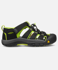 KEEN–kids newport h2 in black / lime green-1009965