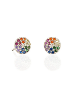 KRIS NATIONS–kris nations round pave stud earrings-E564 2