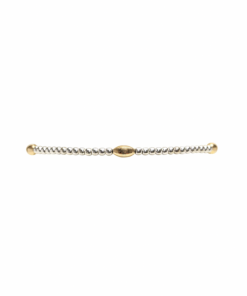 KAREN LAZAR DESIGN-bracelet-2mm sterling silver bracelet with yellow gold orzo pattern 6.5in-2SYOZ650 2