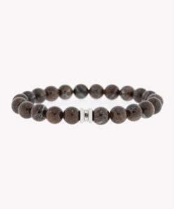 STEEL & BARNETT-bracelet-mens basic stones bracelet in bronzite-SBB010 2