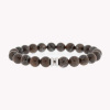 STEEL & BARNETT-bracelet-mens skull stones bracelet in matt black-SBS013 4