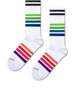 HAPPY SOCKS-sock-mens street stripe sneaker sock in white-p000708