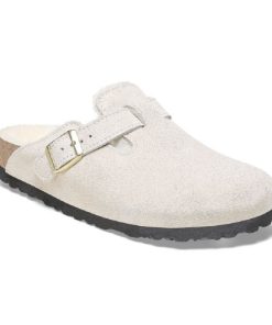 Birkenstock–narrow boston antique white suede/shearling-1026192 2