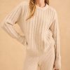 FAHERTY-sweater-womens driftwood donegal sweater-WYF2428 3