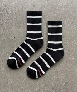 Le Bon-socks-womens striped boyfriend socks-STRIPEDBOYFRIEND