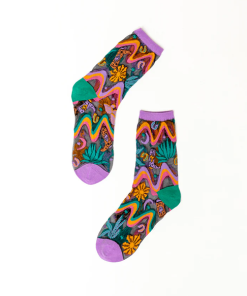 SOCK CANDY-sock-womens desert disco black sock-SS24-3 2