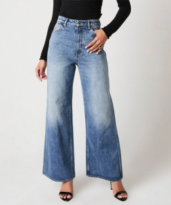 ROLLAS JEANS–womens studio flare real worn in mid vintage blue-R43J18 2