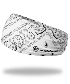 SUDDORA–white paisley bandana 3.5″ tapered-WHITEPAISLEYBANDANA 2