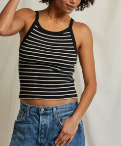 PERFECT WHITE TEE–womens bonnie rib stripe tank-T75-BONNIE 2