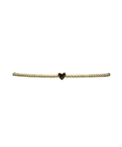 KAREN LAZAR DESIGN-bracelet-womens 2mm yellow gold filled bracelet with 14k heart bead 6.75in-2Y14H675 2