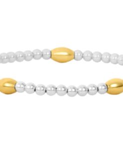 KAREN LAZAR DESIGN-bracelet- 3mm sterling silver filled bracelet with yellow gold orzo pattern – 6.25  -3SYOZ625 2