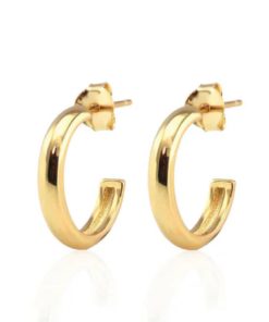 KRIS NATIONS–womens gold hollow hoop earrings 15mm-E839-G-15 2