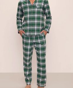 EBERJEY–mens flannel long pj set-PJ2060WAX 2