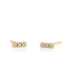 KRIS NATIONS–dash pave stud earrings crystal-E541-G-CRYS