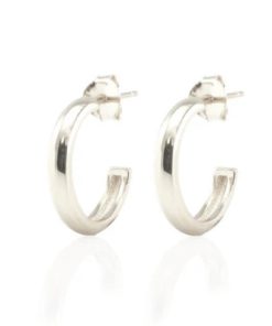 KRIS NATIONS–womens sterling silver hollow hoop earrings 15mm-E839-S-15 2