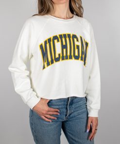 RETRO BRAND-sweatshirt-black label michigan crop crew sweatshirt in blmic415a-BL933-BLMIC415A 2