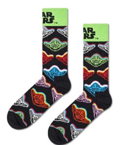 HAPPY SOCKS-sock-star wars yoda sock in black-P000272 2