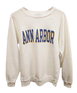 RETRO BRAND–unisex black label pullover ann arbor blue/yellow font-BL929-BLLBL1131A