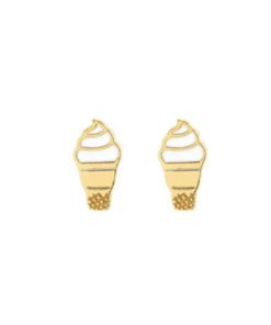 KRIS NATIONS–womens ice cream enamel stud earrings in gold-E819-G 2