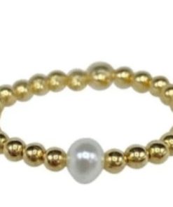 KAREN LAZAR DESIGN–2mm yellow gold filled ring w/ a single pearl – 8 -R2YPRL8 2