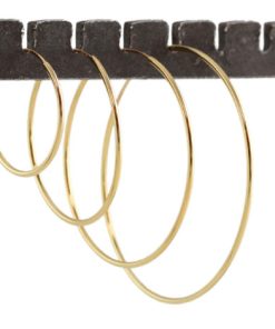 KRIS NATIONS–featherweight hoop earrings – 18k gold vermeil 34mm-E707-G-2 2