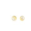 KRIS NATIONS–womens modernist bezel crystal stud earrings in gold-E778-G 3