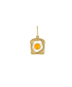 KRIS NATIONS-necklace-womens egg on toast enamel charm necklace-N946-G 2