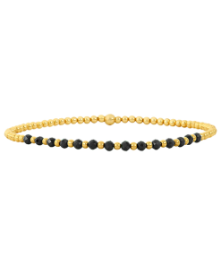 KAREN LAZAR DESIGN-bracelet-2mm signature bracelet with black spinel gold pattern – 6.75 / yellow gold-2YSGP675 2