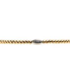 KAREN LAZAR DESIGN-bracelet-2mm yellow gold filled bracelet w/ sterling silver orzo pattern 6.25in-2YSOZ625 2