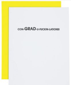 CHEZ GAGNE–con-grad-u-fuckin-lations – graduation letterpress card-1421 2