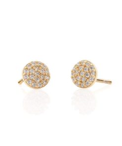 KRIS NATIONS–kris nations round pave stud earrings-E564