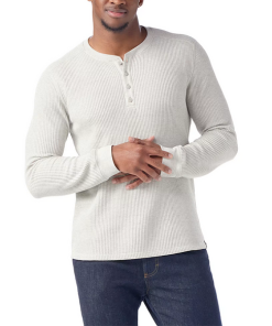 SMARTWOOL-sleeve-mens waffle long sleeve henley-SW002594 2