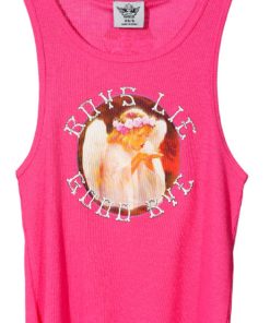 Boys Lie–womens goodbye again beegee tank in neon pink-BTGBYEAPIN 2