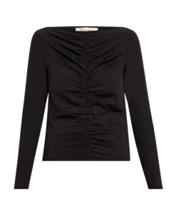 FRAME DENIM-sleevetop-womens ruched long sleeve top in black-WP25JKT001 2