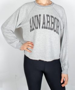 RETRO BRAND–rbbl premium ann arbor crop terry crew with black font-BL933-BLLBL563A