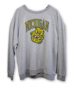 RETRO BRAND-sweatshirt-michigan wolverine black label crewneck sweatshirt-BL929-BLMIC303A