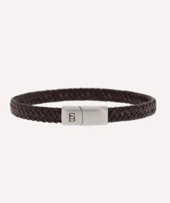 STEEL & BARNETT-bracelet-mens riley leather bracelet in vintage brown-LBR004 2