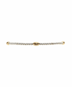 KAREN LAZAR DESIGN-bracelet-2mm sterling silver bracelet with yellow gold orzo pattern 6.25in-2SYOZ625 2