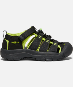 KEEN–kids newport h2 in black / lime green-1009965 2