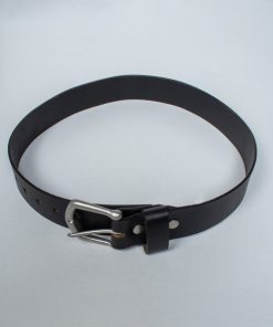 BISON DESIGNS-belt-rough cut leather belt in crazy horse black-73CHBK 2