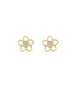 KRIS NATIONS–womens flower crystal and enamel stud earrings-E818-G 2