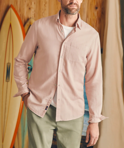 FAHERTY–mens sunwashed chambray shirt-MWS2415