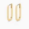 KRIS NATIONS–womens enamel huggie hoop earrings in white-E796-G-WHT 3