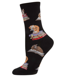 SOCKSMITH-socks-womens cats on books socks-WNC346 2