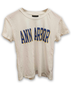 RETRO BRAND–unisex black label tee ann arbor blue/yellow font-BL901-BLLBL1131A