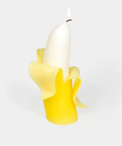 54 Celsius–big banana candle – handmade 6.5″ tall 16hr burn-10475 2