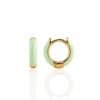 KRIS NATIONS–enamel huggie hoop earrings green-E671-G-GRN 3